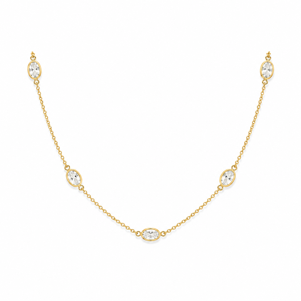 Bracelet & Choker Cristal Ovale – Bijou Fin Minimaliste