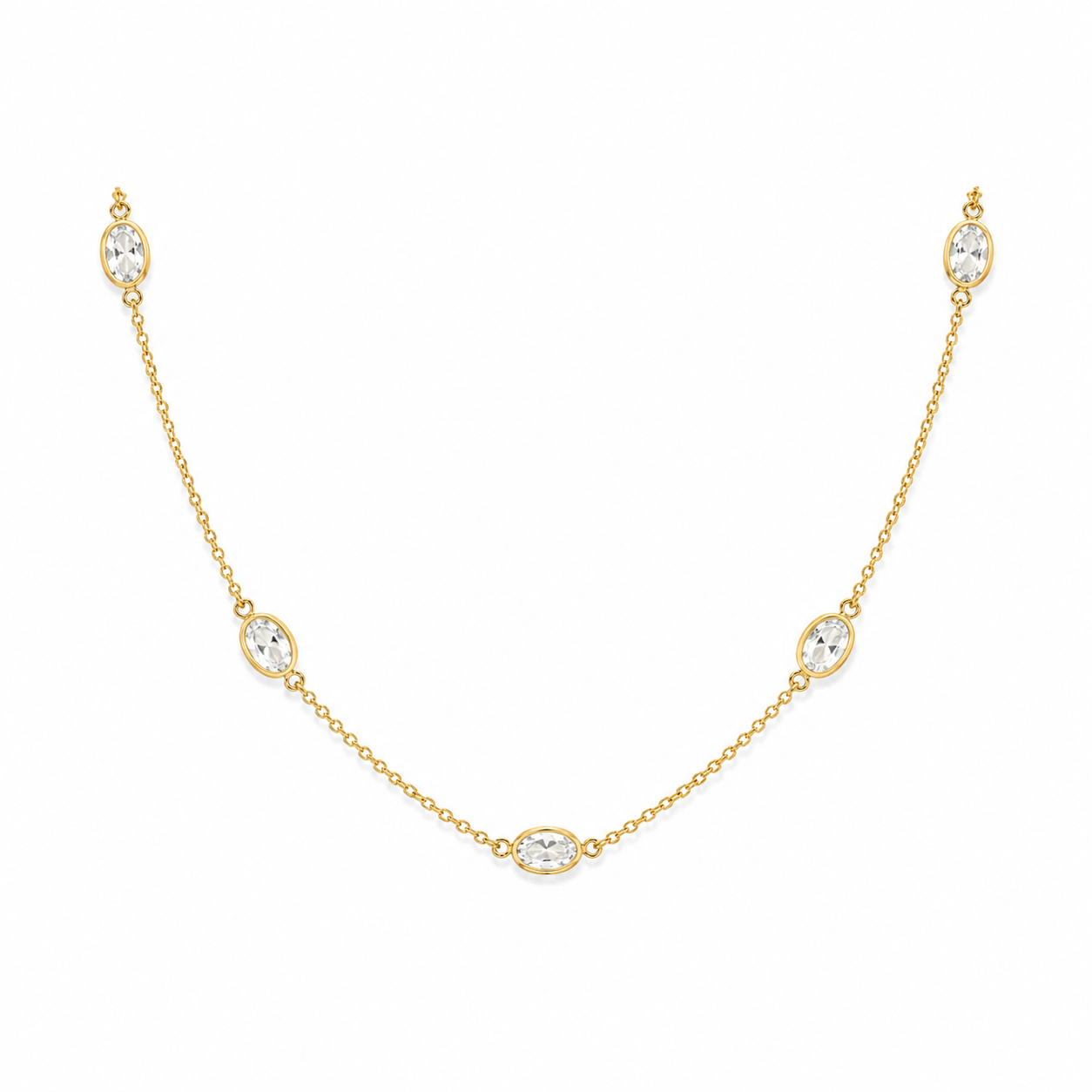 Bracelet & Choker Cristal Ovale – Bijou Fin Minimaliste