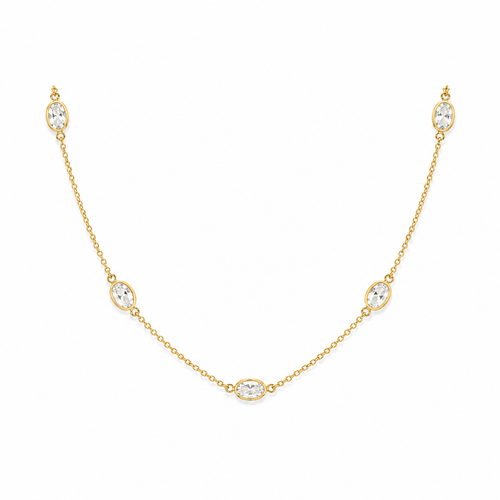 Bracelet & Choker Cristal Ovale – Bijou Fin Minimaliste