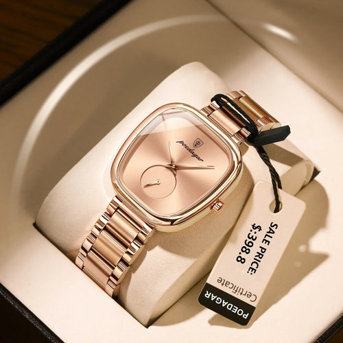 Montre Femme Acier Inoxydable Waterproof – Quartz Minimaliste (Or Rose)