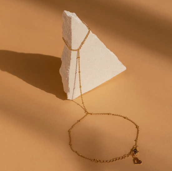 Bracelet Chaîne de Main Minimaliste – Argent 925 & Or 18K