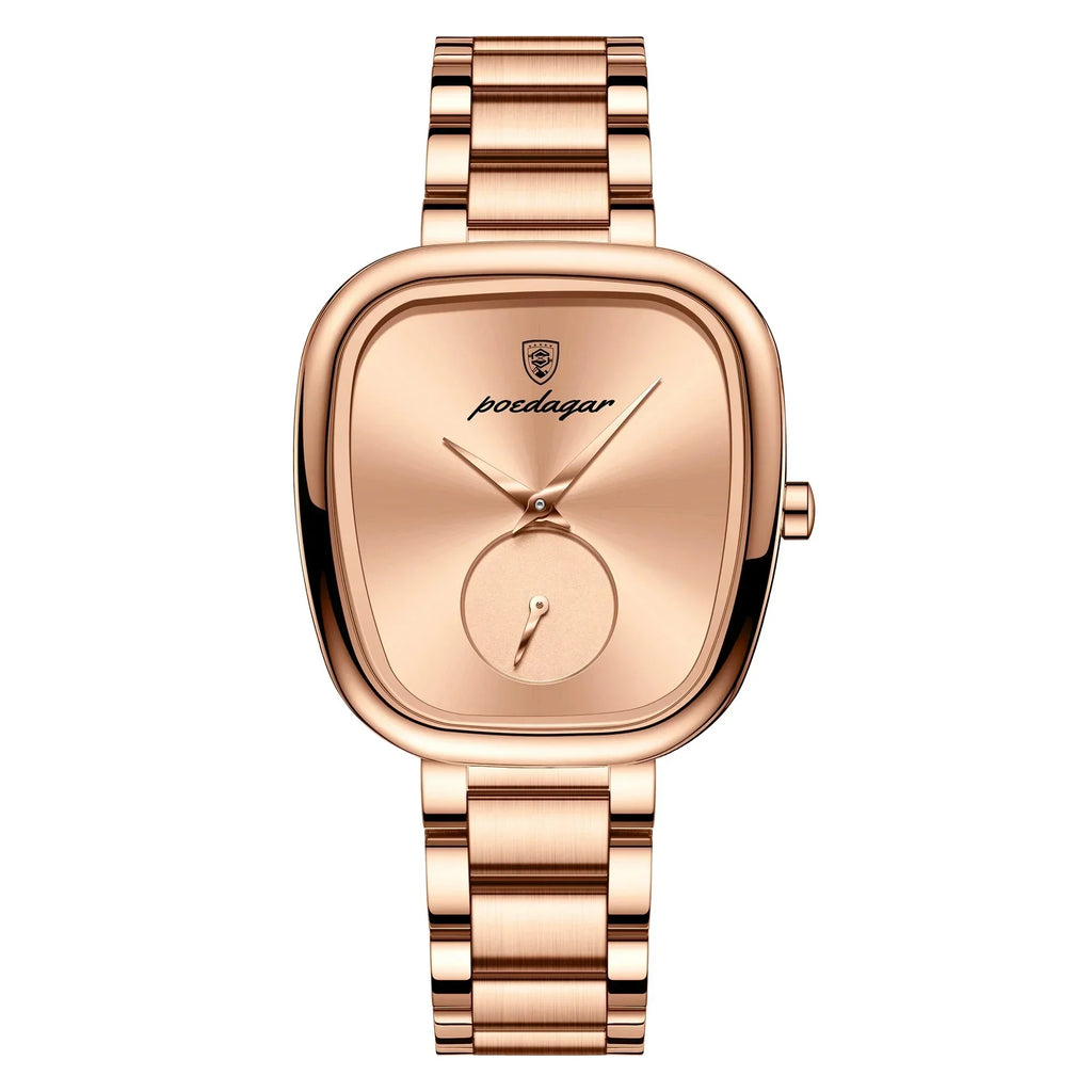 Montre Femme Acier Inoxydable Waterproof – Quartz Minimaliste (Or Rose)