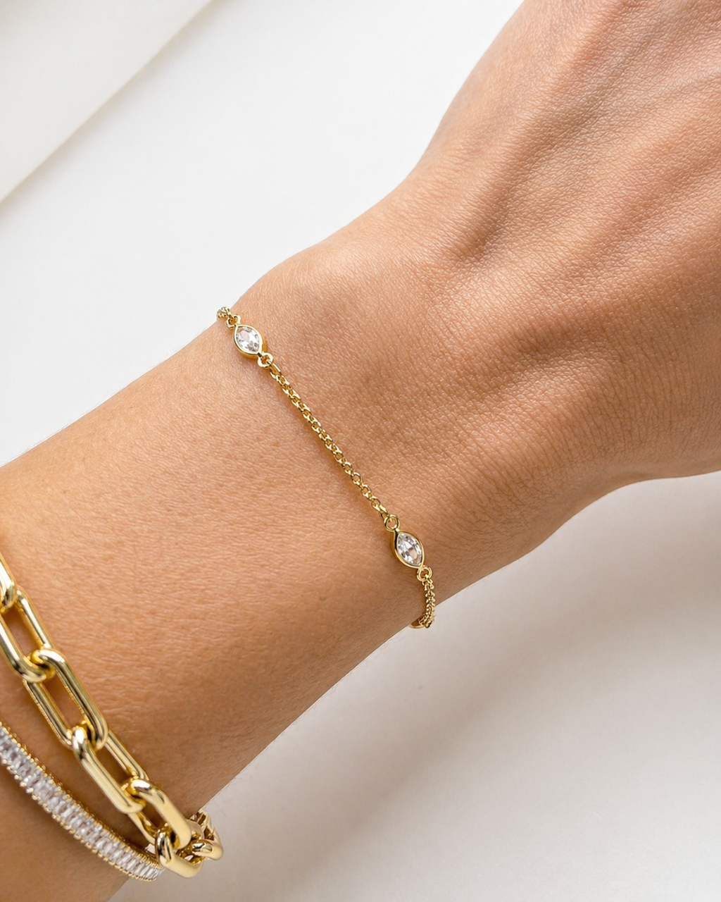 Bracelet & Choker Cristal Ovale – Bijou Fin Minimaliste